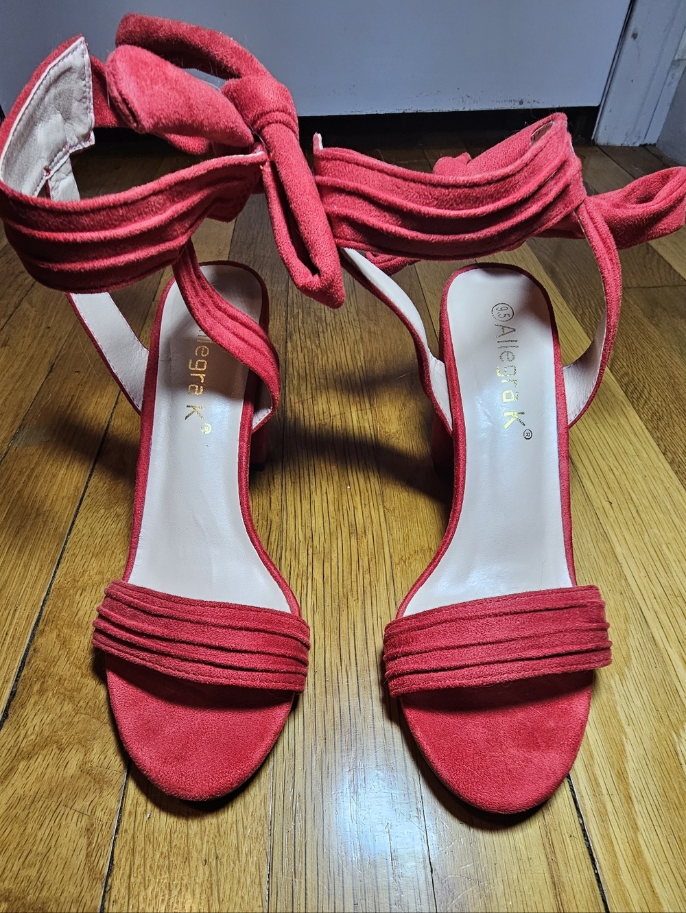 Allegra K Back to College Open Toe Ankle Tie Back Block Heeled Sandals Women 9.5